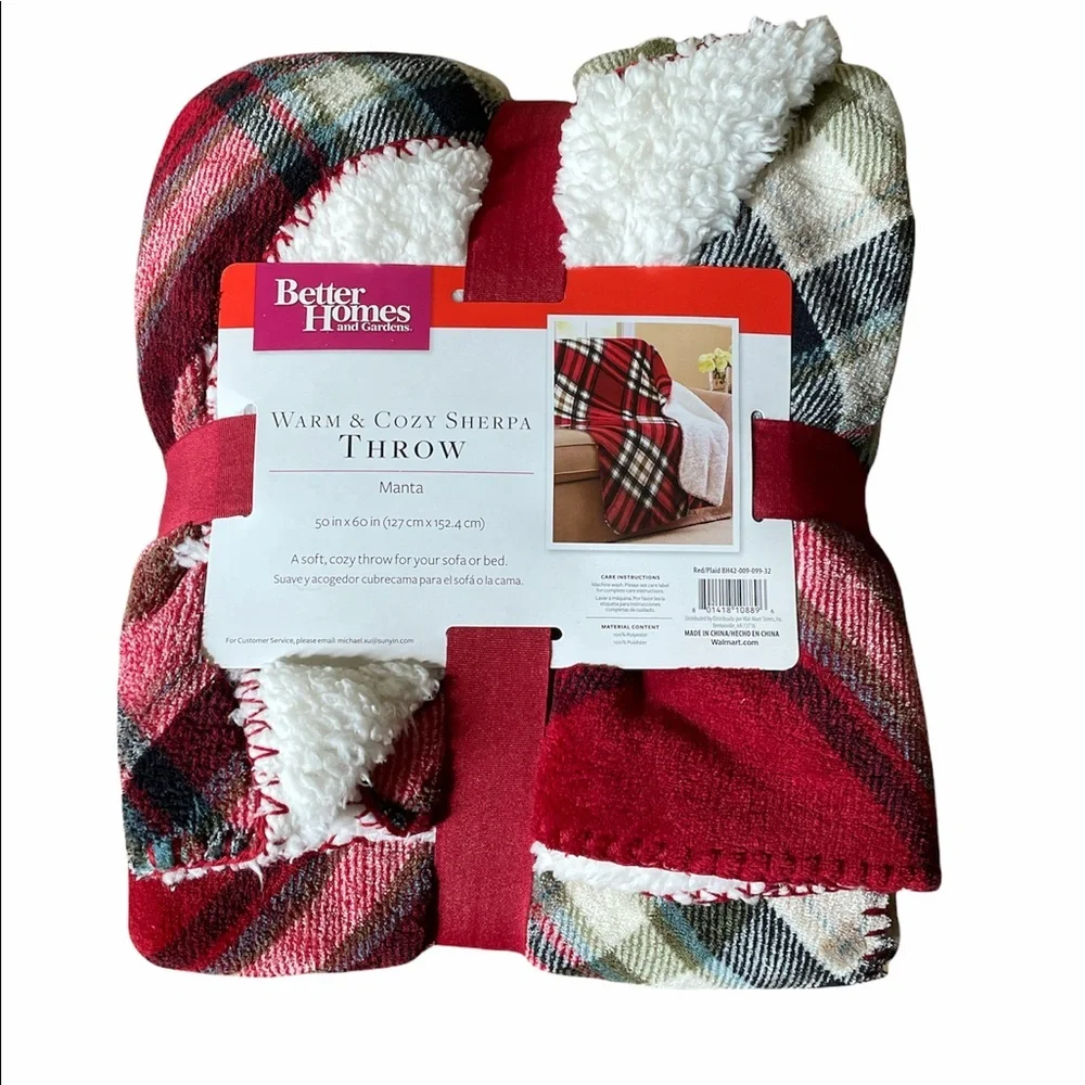 Sherpa Reversible Throw Plaid 50 x 60”